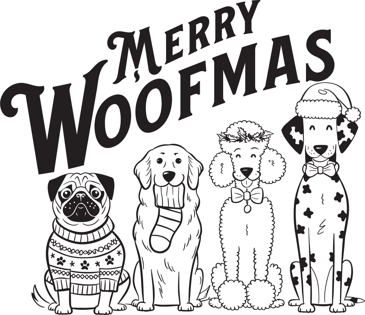 Merry Woofmas - Christmas Ready to Press DTF Transfer