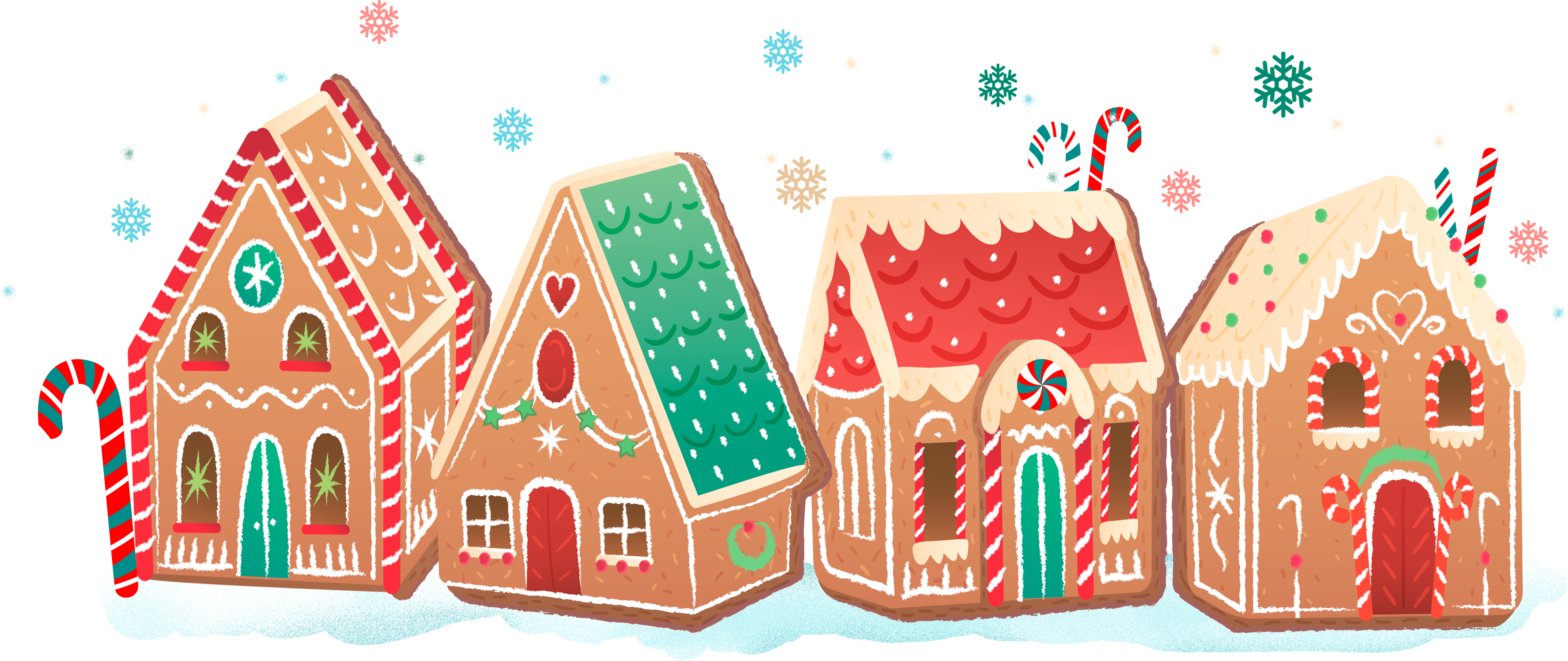 Gingerbread homes - Christmas Ready to Press DTF Transfer