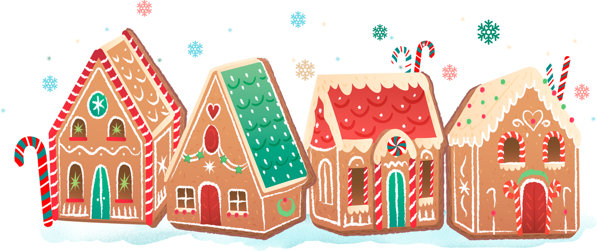 Gingerbread homes - Christmas Ready to Press DTF Transfer