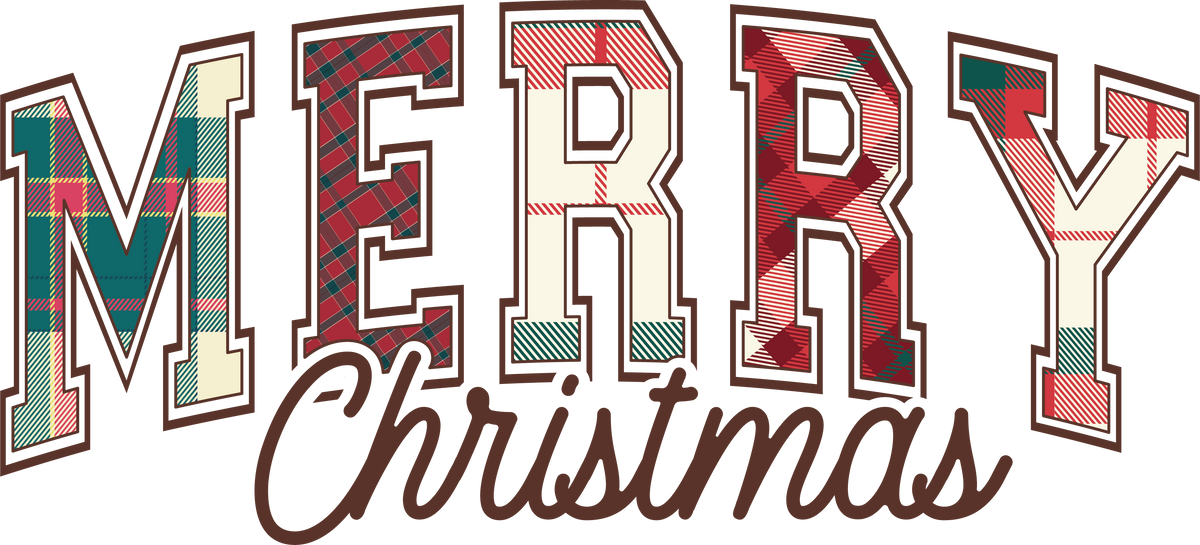 Merry Christmas Plaid- Christmas Ready to Press DTF Transfer