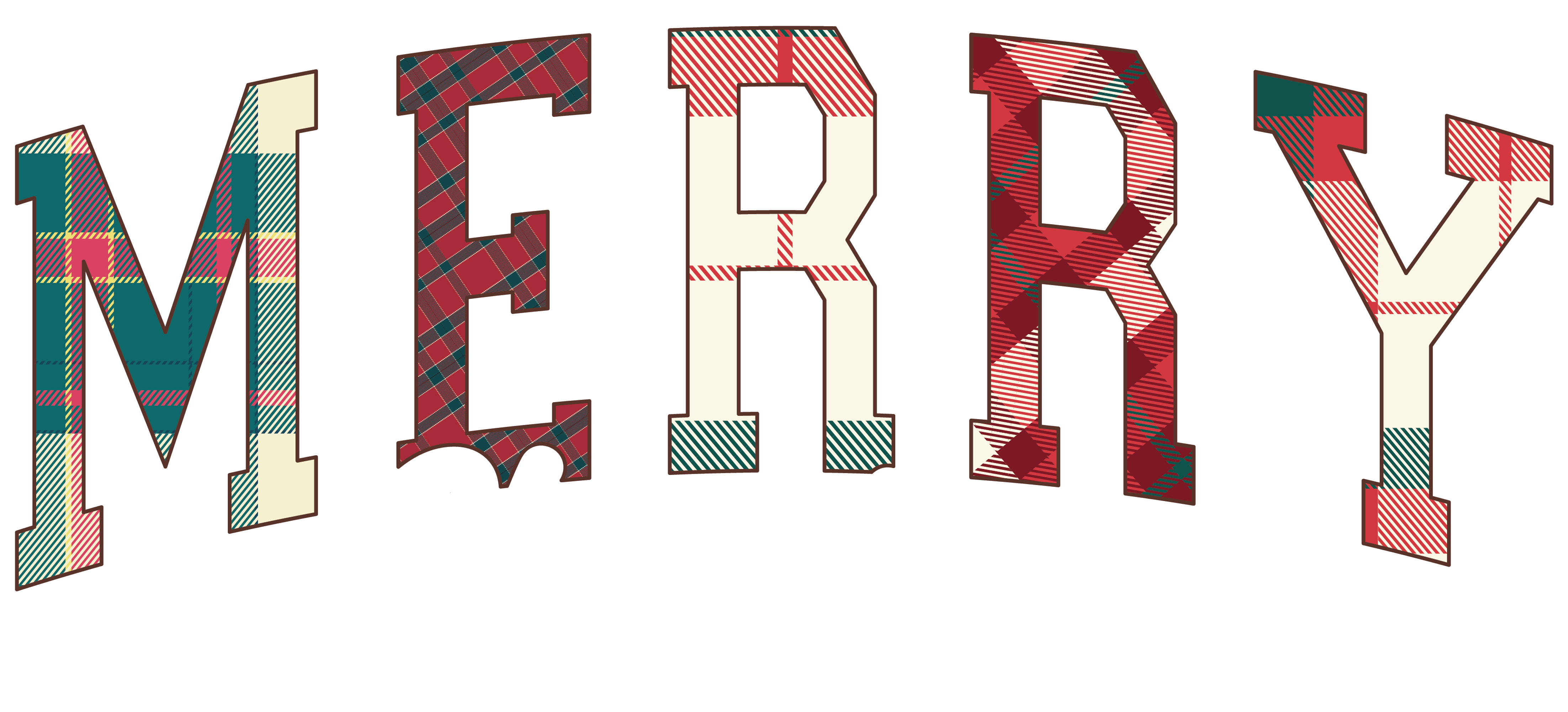 Merry Christmas Plaid- Christmas Ready to Press DTF Transfer