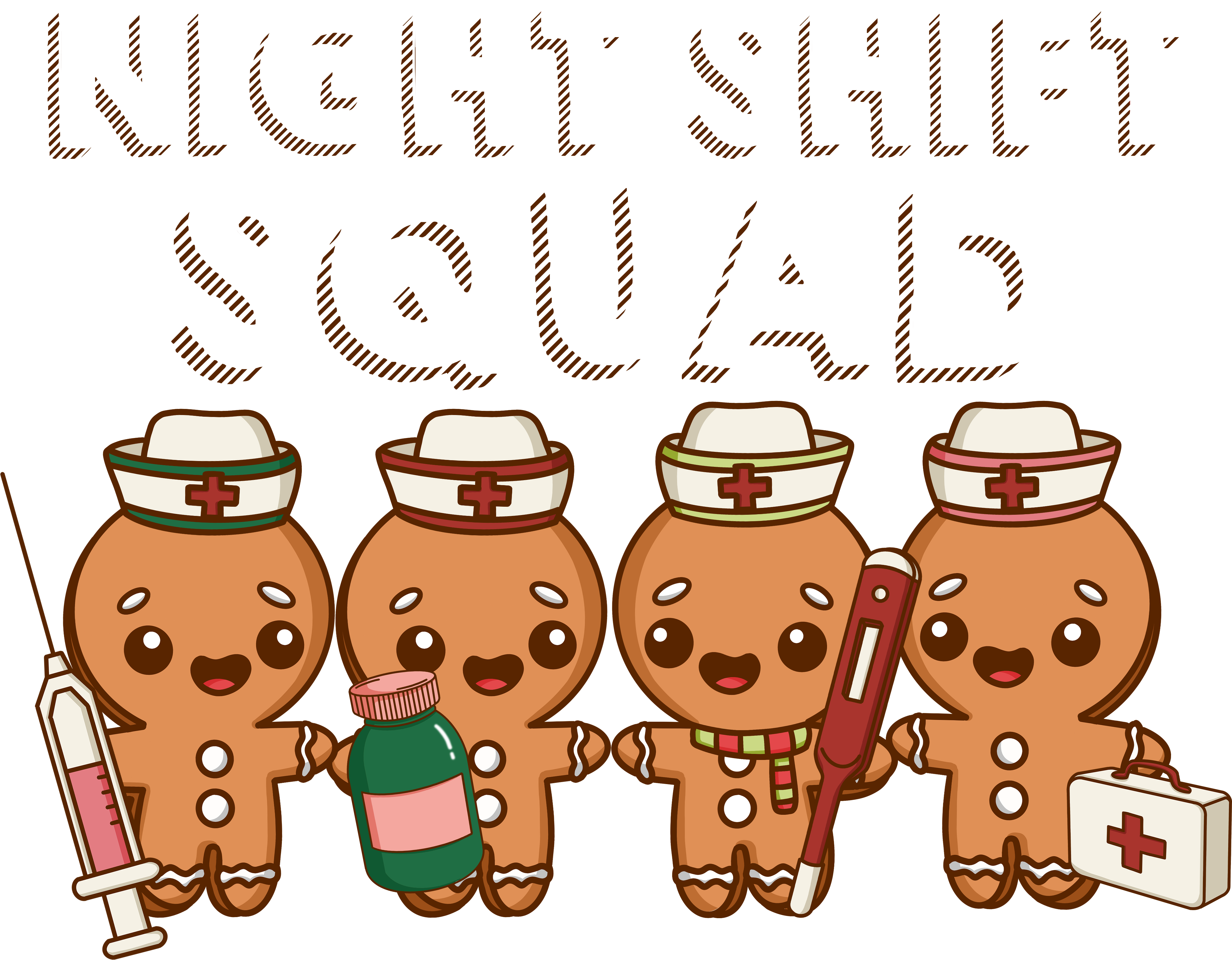 Night Shift Squad Nurse - Christmas Ready to Press DTF Transfer