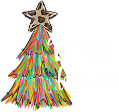 Merry Christmas Tree Colorful - Chirstmas Ready to Press DTF Transfer