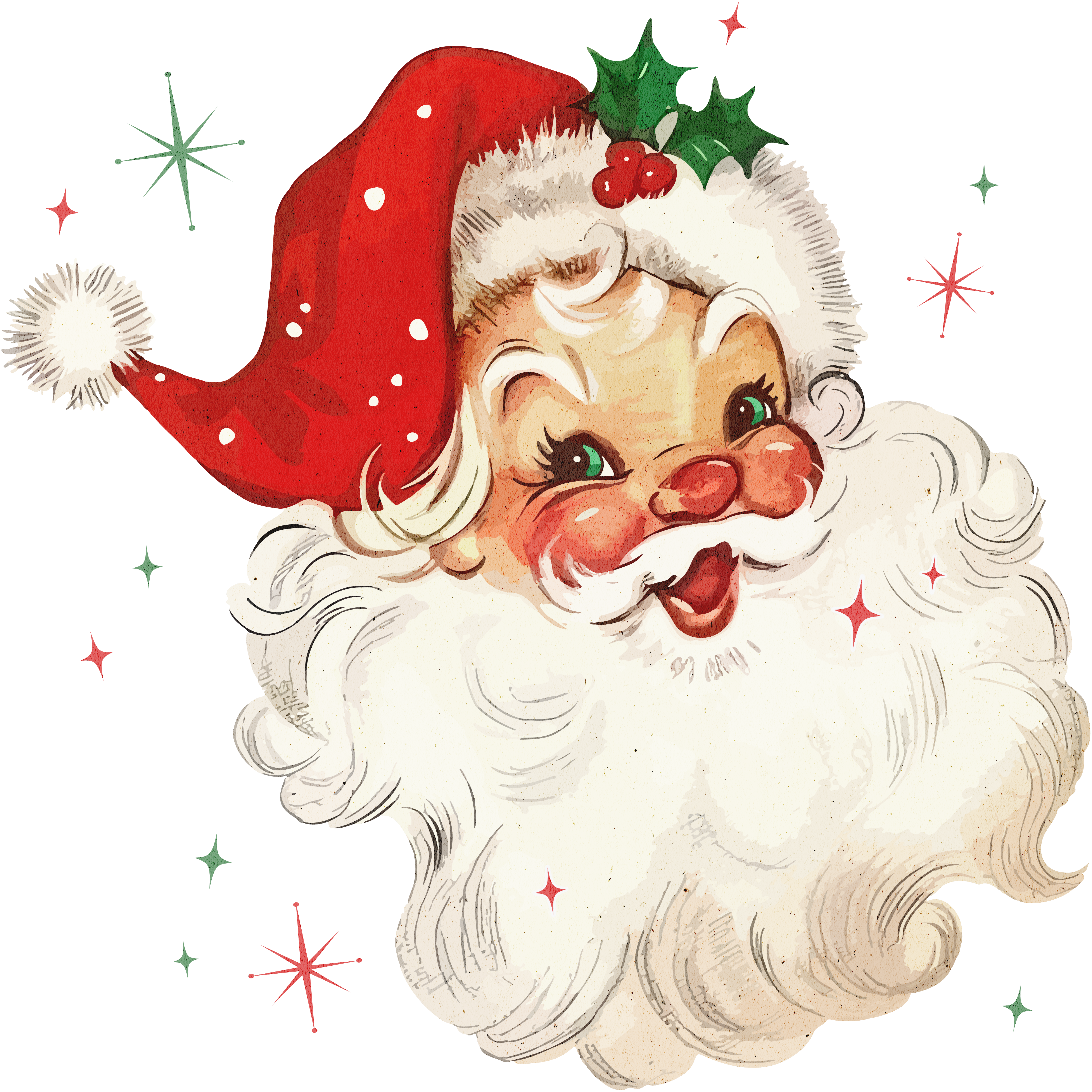 Red Santa - Christmas Ready to Press DTF Transfer