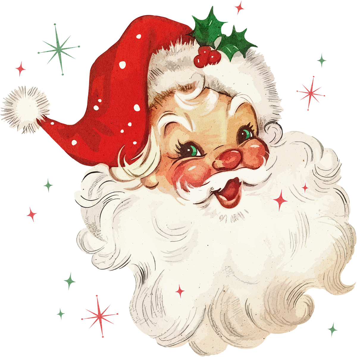 Red Santa - Christmas Ready to Press DTF Transfer