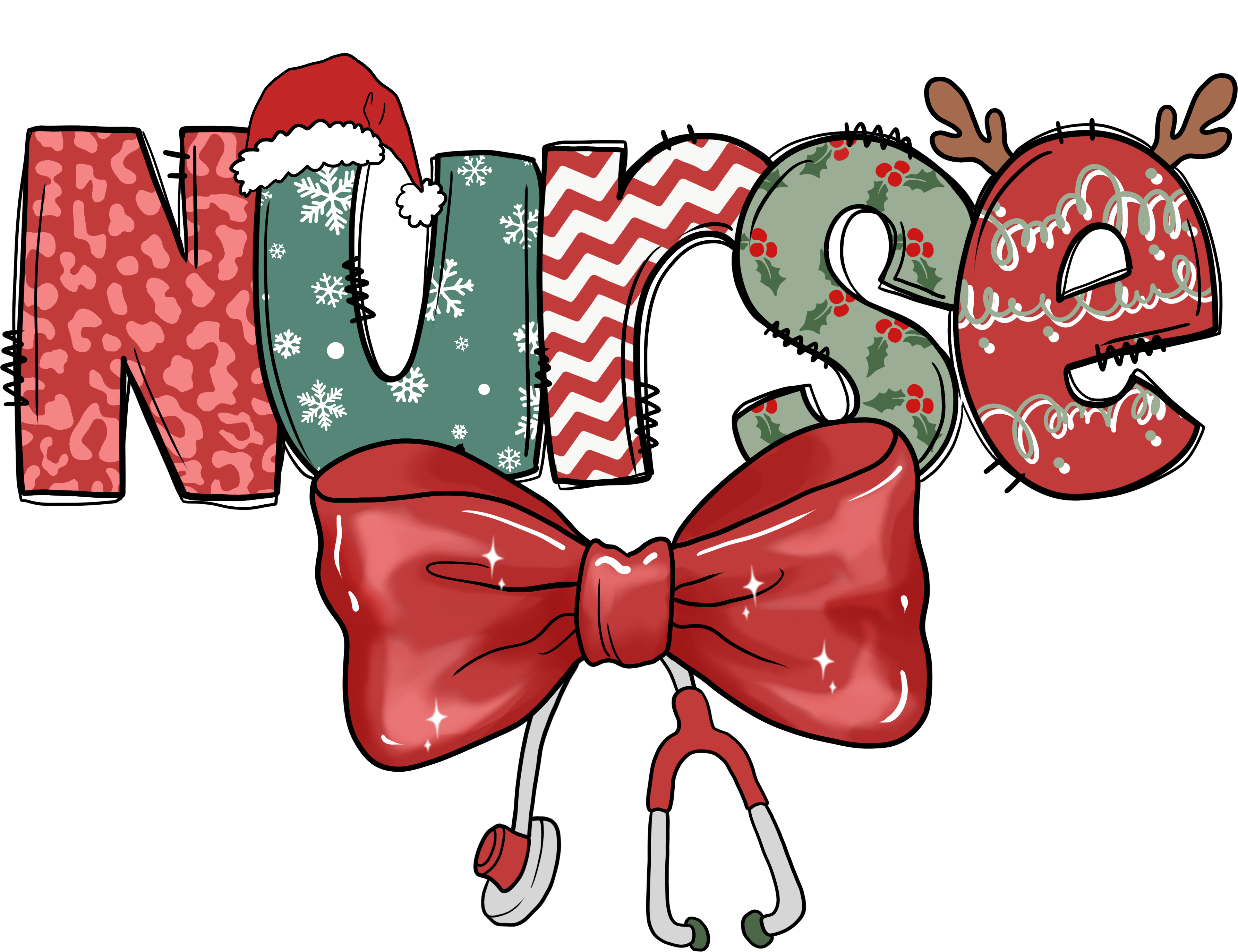 Christmas Nurse - Christmas Ready to Press DTF Transfer