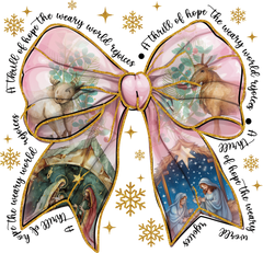 Jesus Christmas Coquette Bow - Christmas Ready to Press DTF Transfer