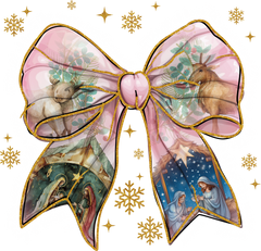 Jesus Christmas Coquette Bow - Christmas Ready to Press DTF Transfer