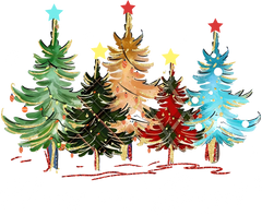 Merry And Bright Trees - Christmas Ready to Press DTF Transfer