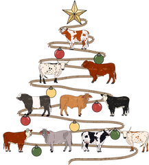 Cow Christmas Tree - Christmas Ready to Press DTF Transfer