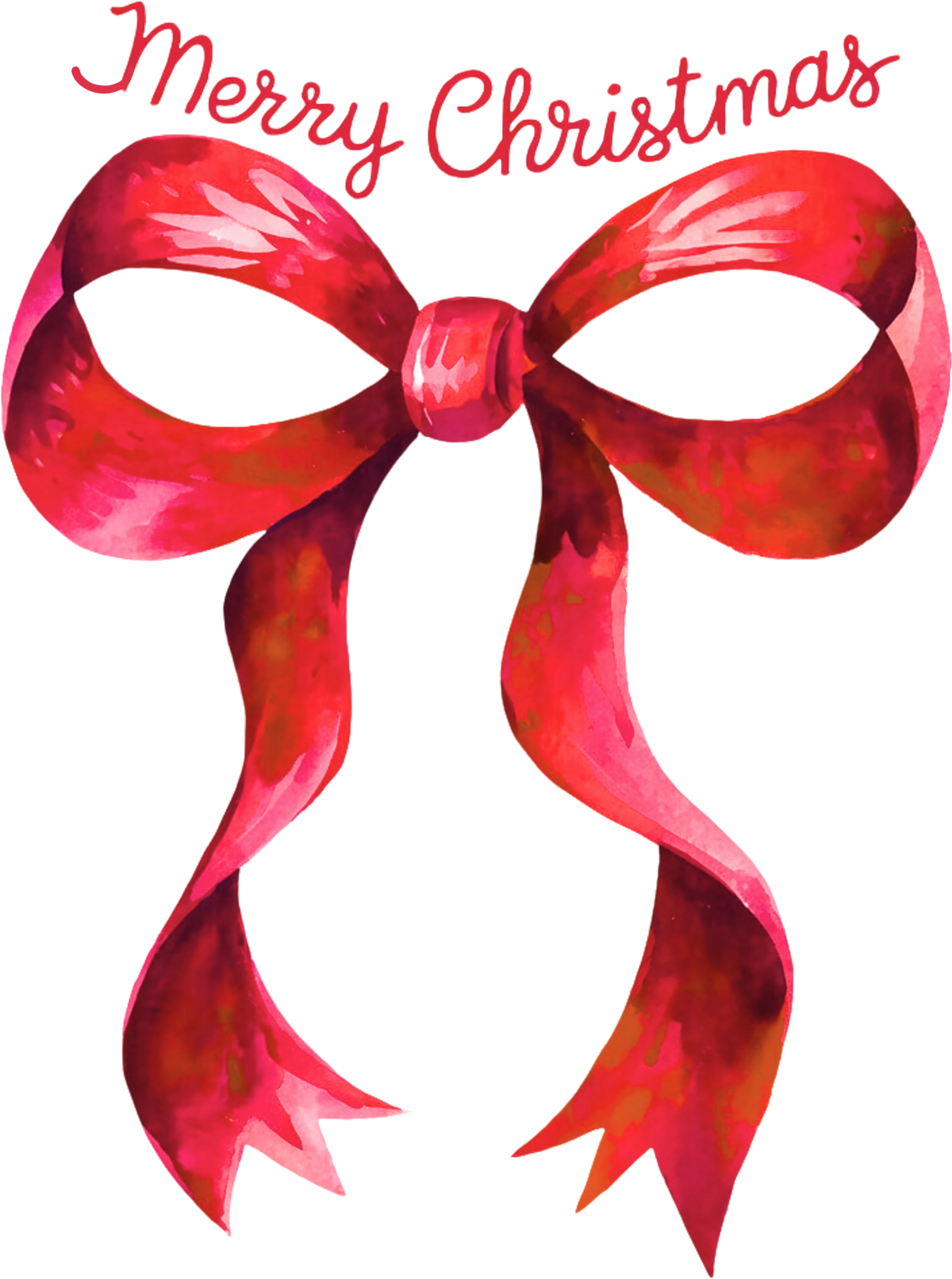 Coquette Red Bow Merry Christmas - Christmas Ready to Press DTF Transfer