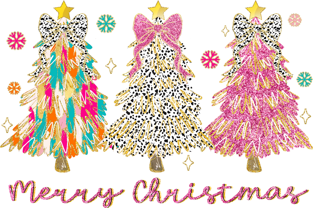 Glitter Christmas Trees - Christmas Ready to Press DTF Transfer
