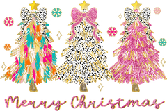 Glitter Christmas Trees - Christmas Ready to Press DTF Transfer
