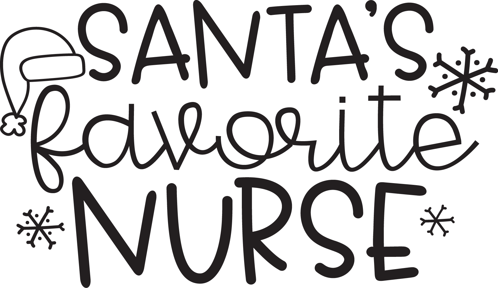 Santa's Favorite Nurse- Christmas Ready to Press DTF Transfer