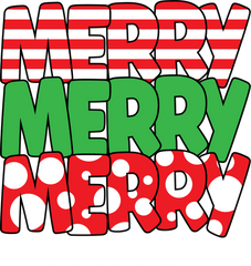 Merry Merry Merry Christmas- Christmas Ready to Press DTF Transfer