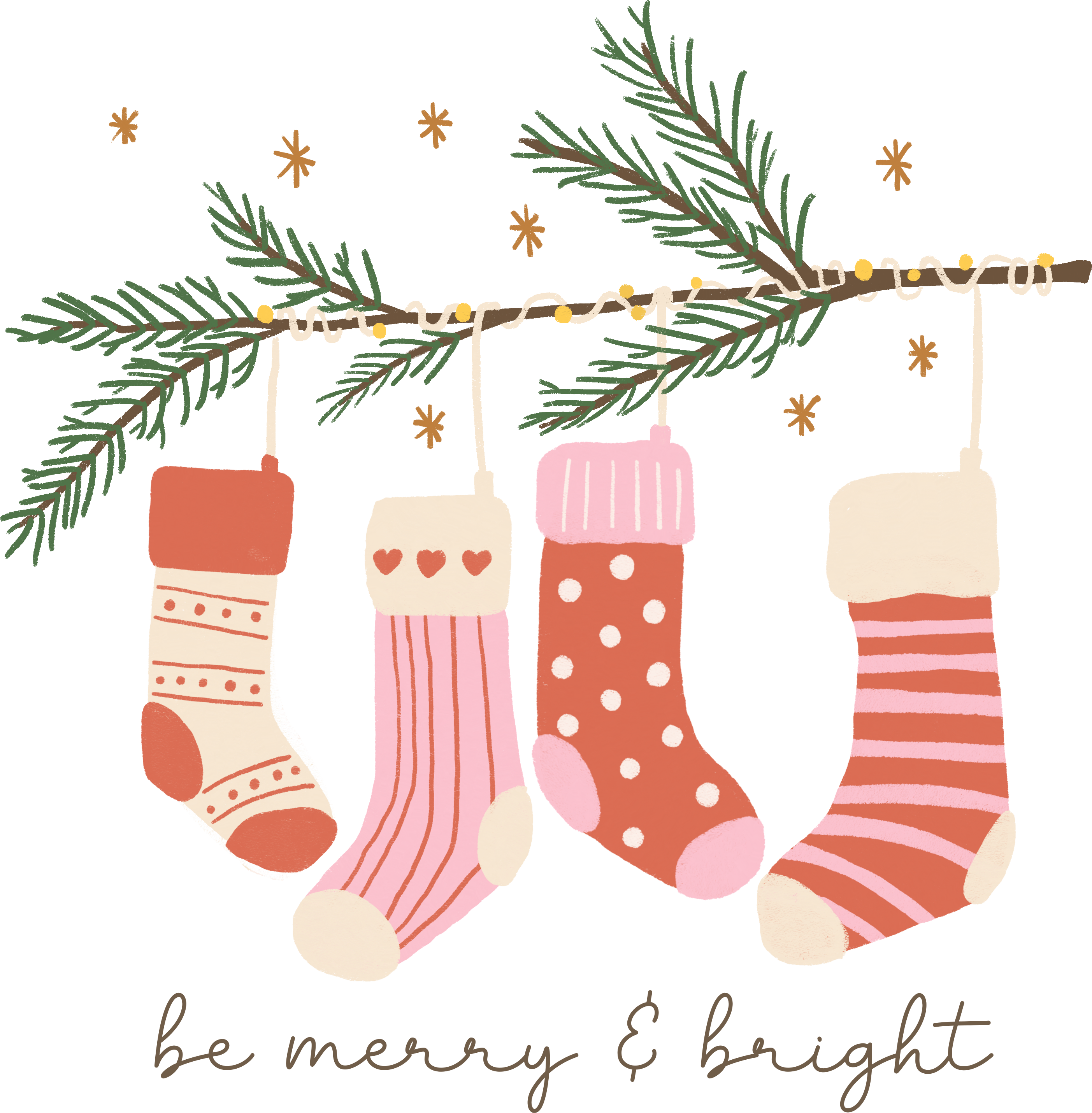 Be Merry & Bright - Christmas Ready to Press DTF Transfer