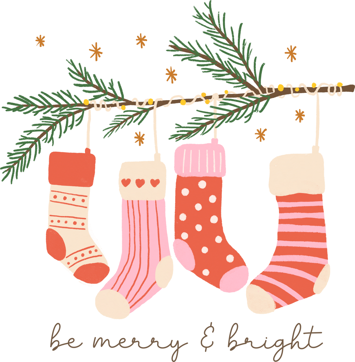 Be Merry & Bright - Christmas Ready to Press DTF Transfer