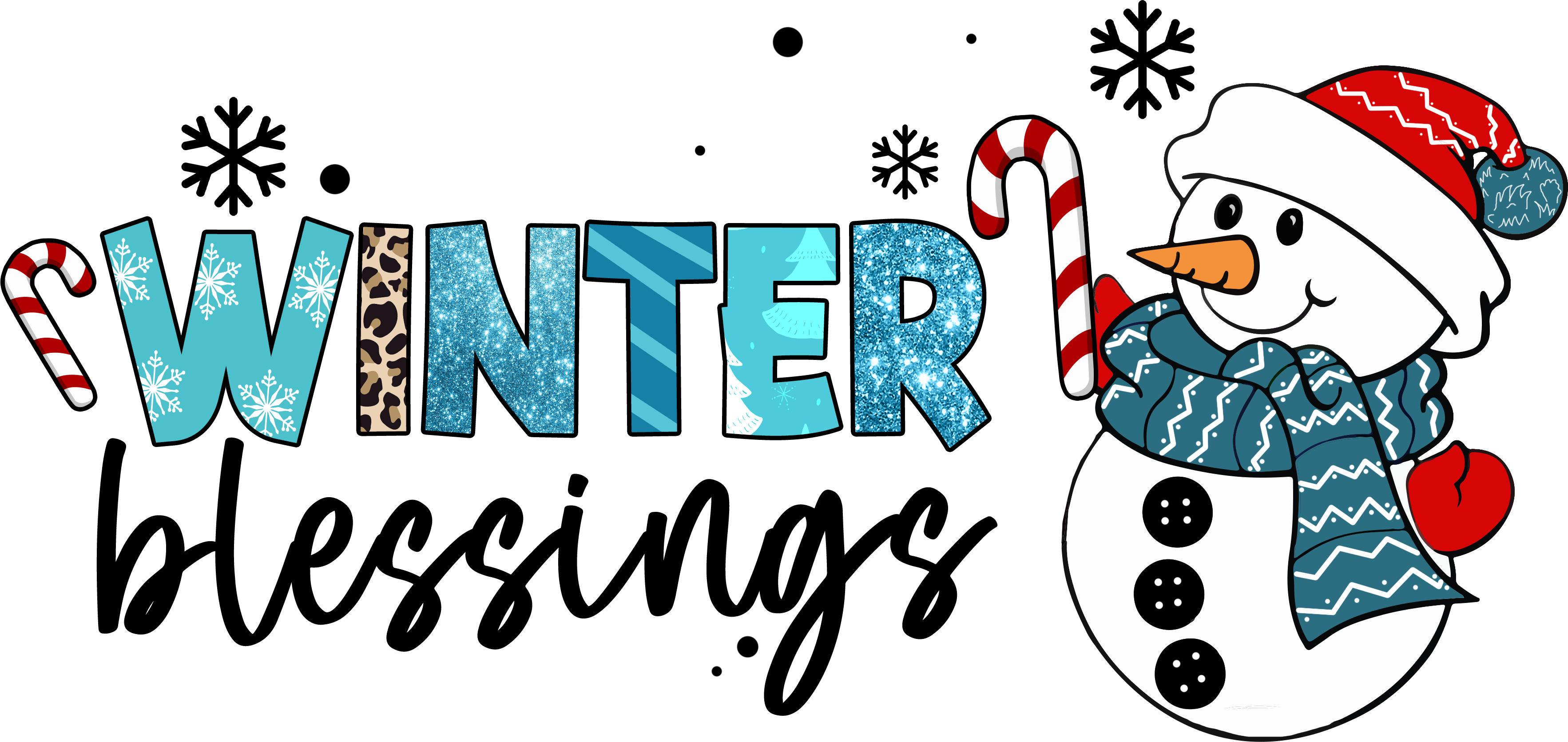 Winter Blessing- Christmas Ready to Press DTF Transfer