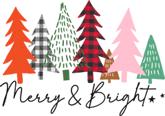 Merry & Bright Trees - Christmas Ready to Press DTF Transfer