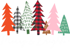 Merry & Bright Trees - Christmas Ready to Press DTF Transfer