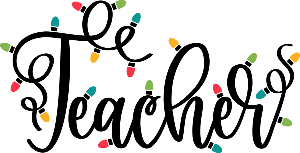 Christmas Lights Teacher - Christmas Ready to Press DTF Transfer