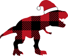 Christmas Plaid Trex - Christmas Ready to Press DTF Transfer