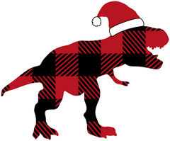 Christmas Plaid Trex - Christmas Ready to Press DTF Transfer
