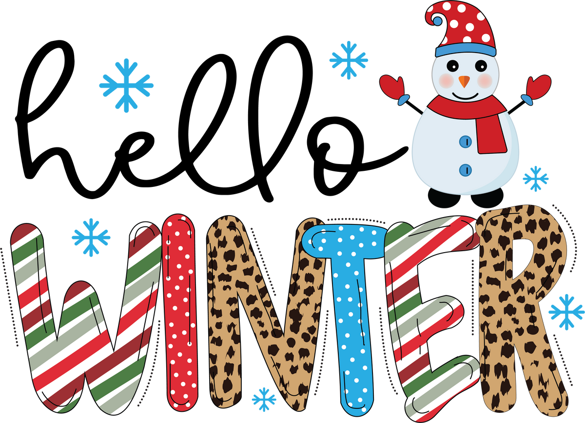 Hello Winter - Christmas Ready to Press DTF Transfer