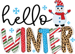 Hello Winter - Christmas Ready to Press DTF Transfer