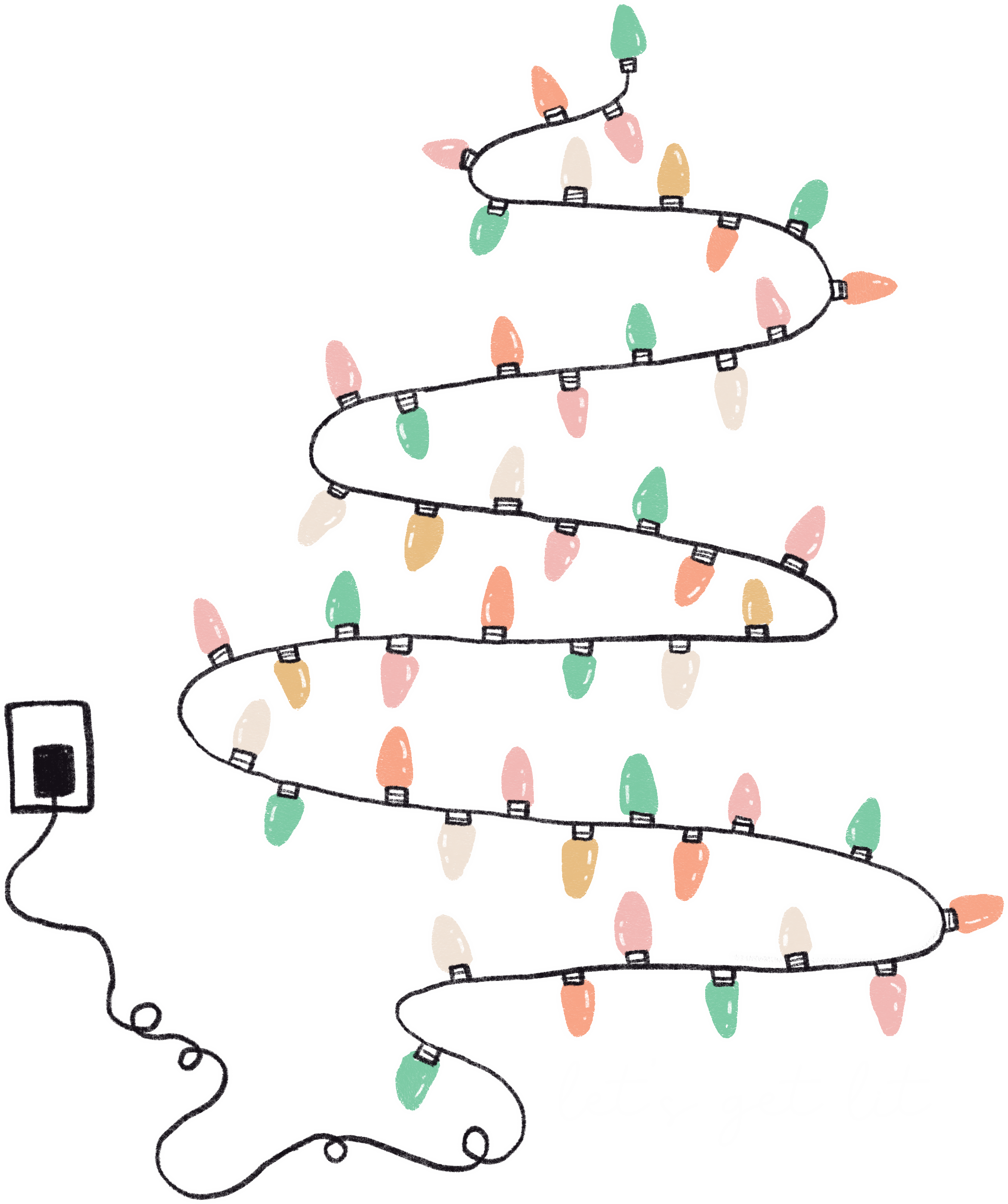 Christmas Light Let's Get Lit - Christmas Ready to Press DTF Transfer