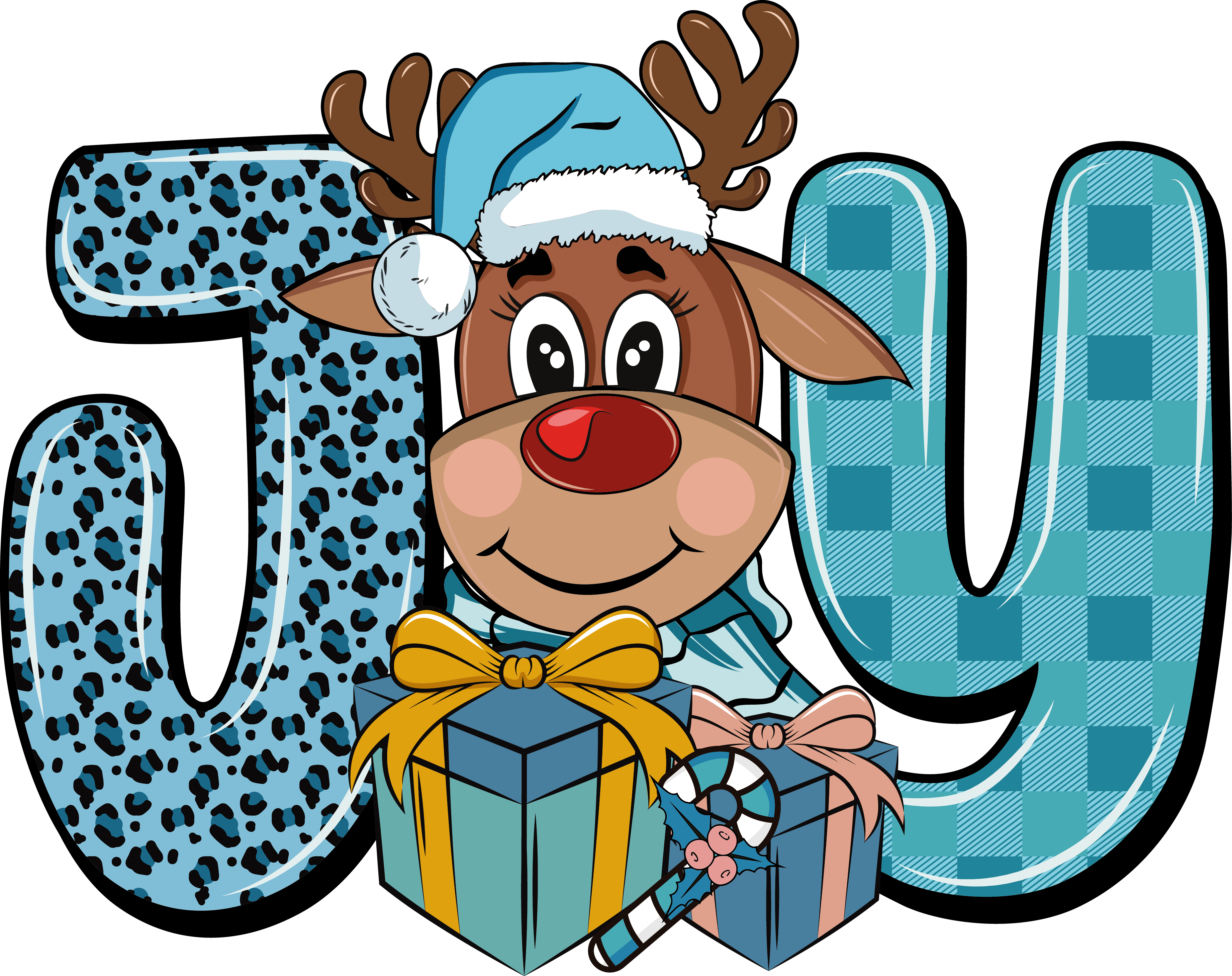 Joy Reindeer - Christmas Ready to Press DTF Transfer