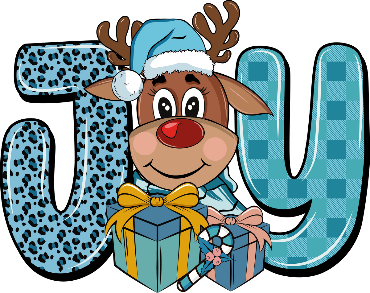 Joy Reindeer - Christmas Ready to Press DTF Transfer