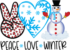 Peace Love Winter - Christmas Ready to Press DTF Transfer