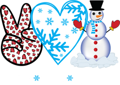 Peace Love Winter - Christmas Ready to Press DTF Transfer