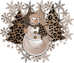 Christmas Leopard Trees And Snowman - Christmas Ready to Press DTF Transfer