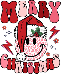 Merry Christmas Leopard Face Smile - Christmas Ready to Press DTF Transfer