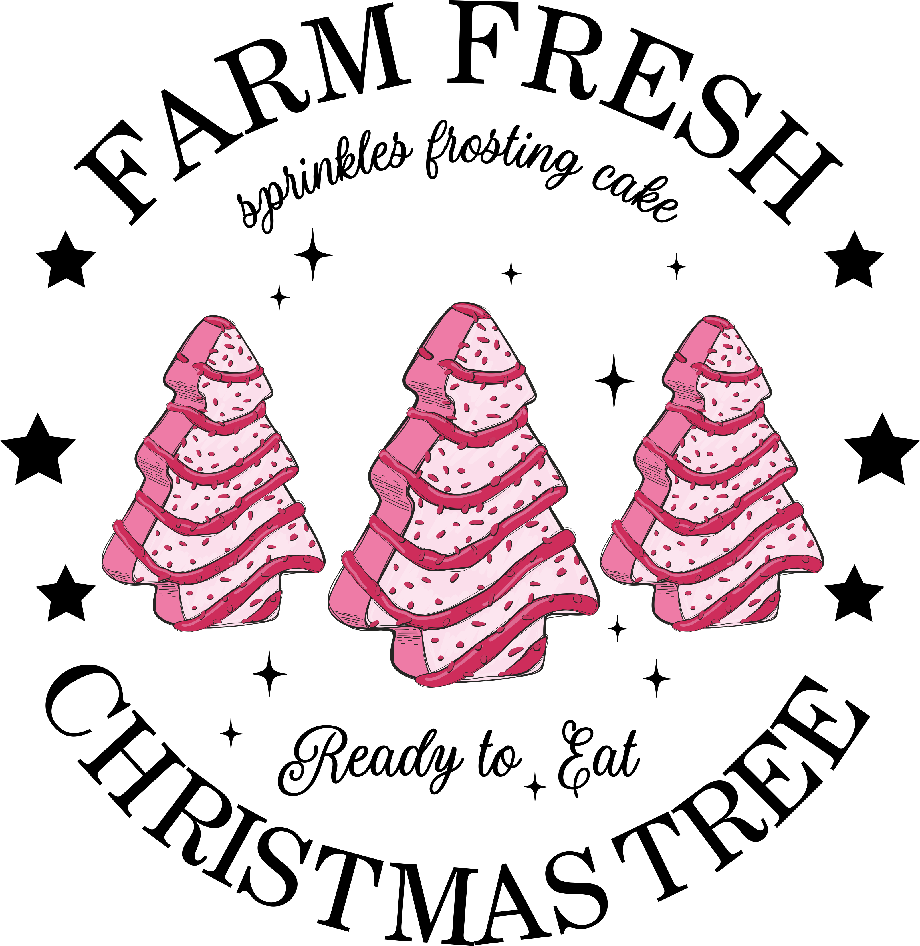 Pink Farm Fresh Christmas Tree - Christmas Ready to Press DTF Transfer