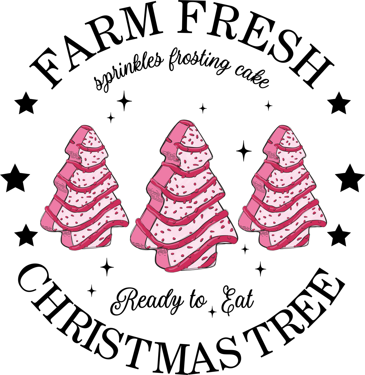 Pink Farm Fresh Christmas Tree - Christmas Ready to Press DTF Transfer
