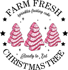 Pink Farm Fresh Christmas Tree - Christmas Ready to Press DTF Transfer