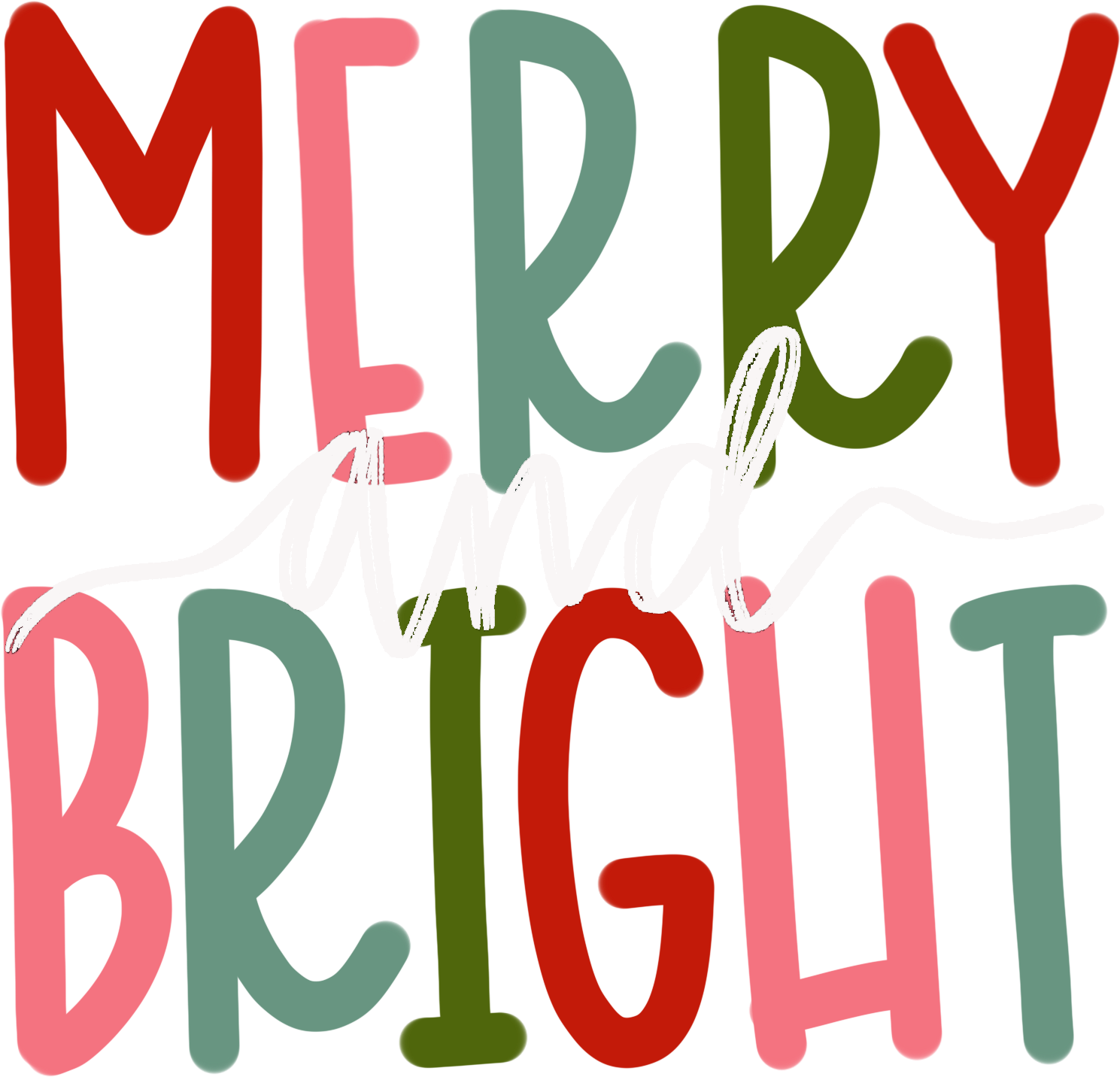 Merry And Bright - Christmas Ready to Press DTF Transfer