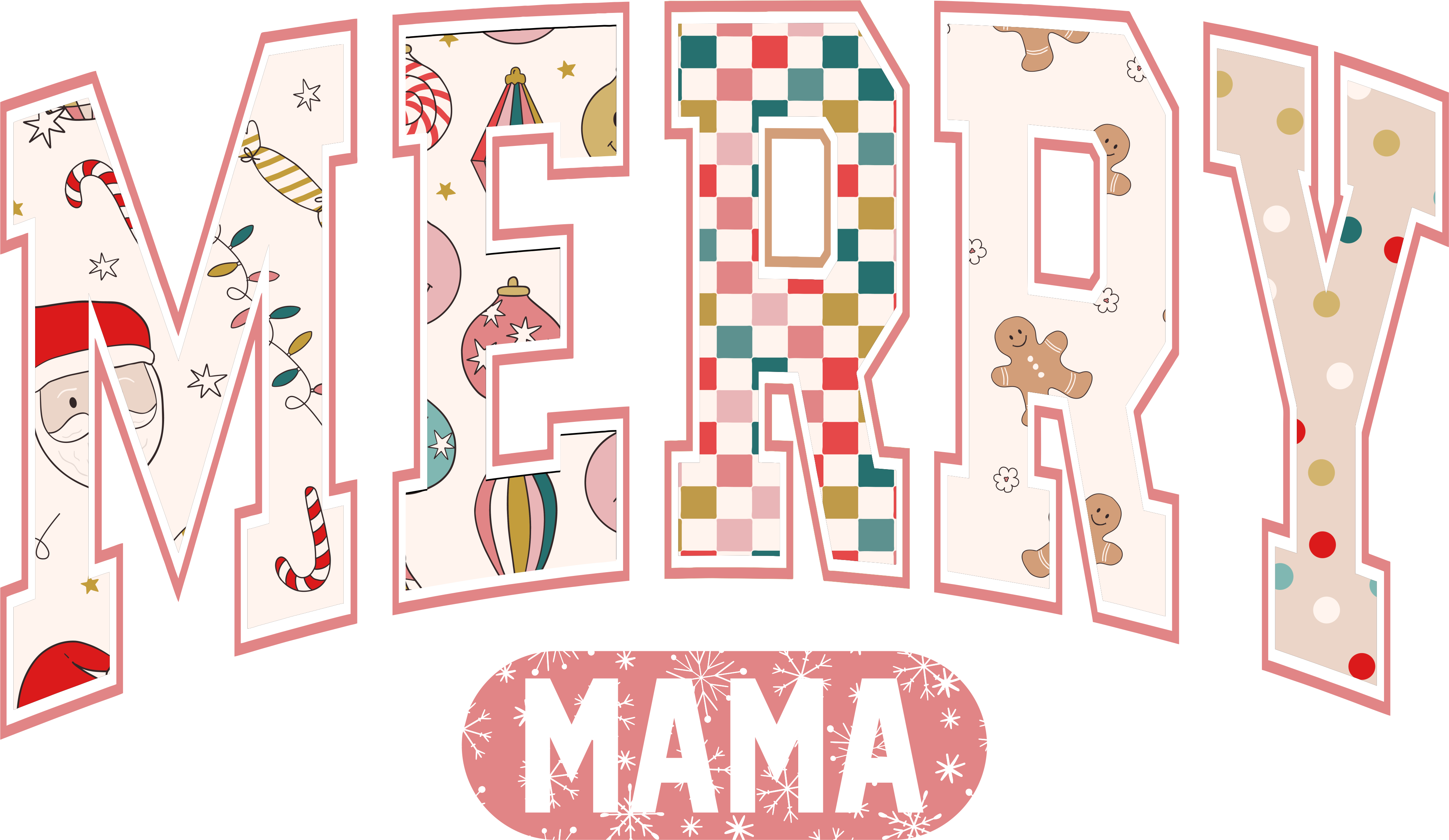 Merry Mama - Christmas Ready to Press DTF Transfer