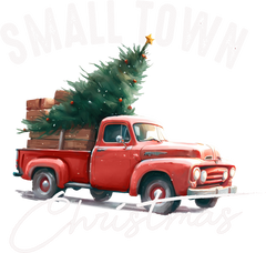 Small Town Christmas Red Car - Christmas Ready to Press DTF Transfer