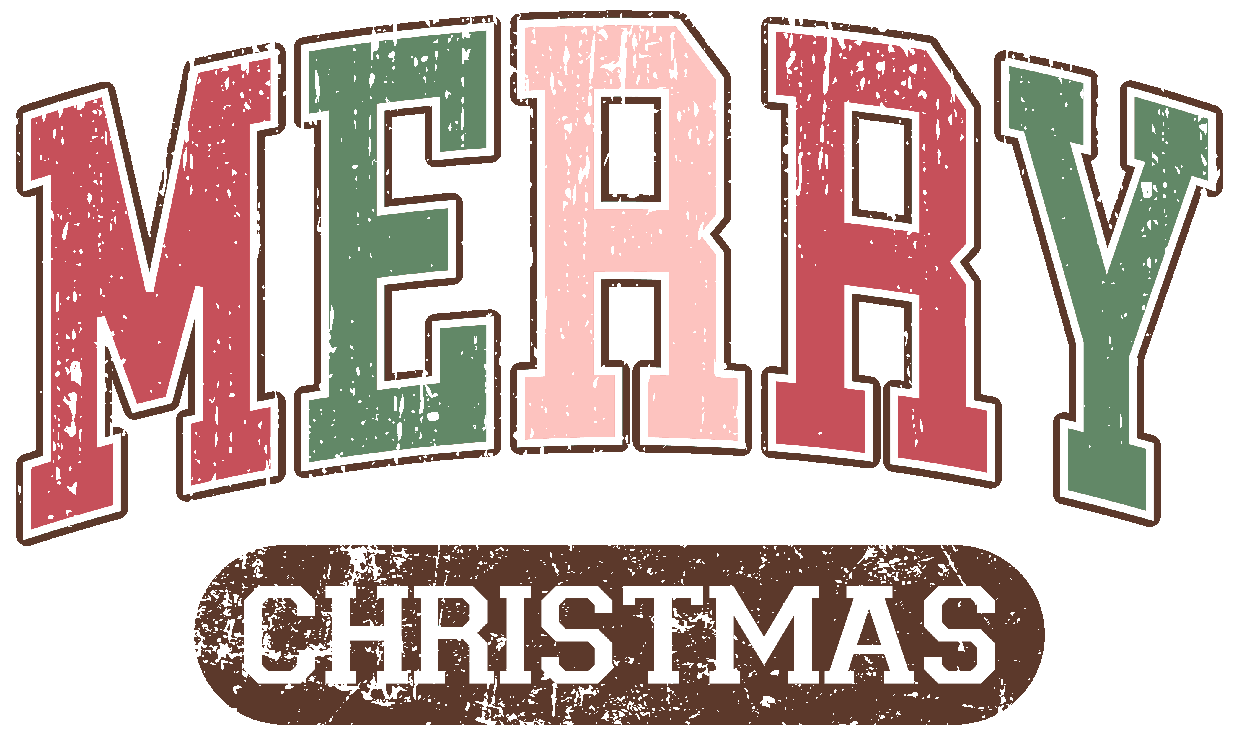 College Merry Christmas - Christmas Ready to Press DTF Transfer