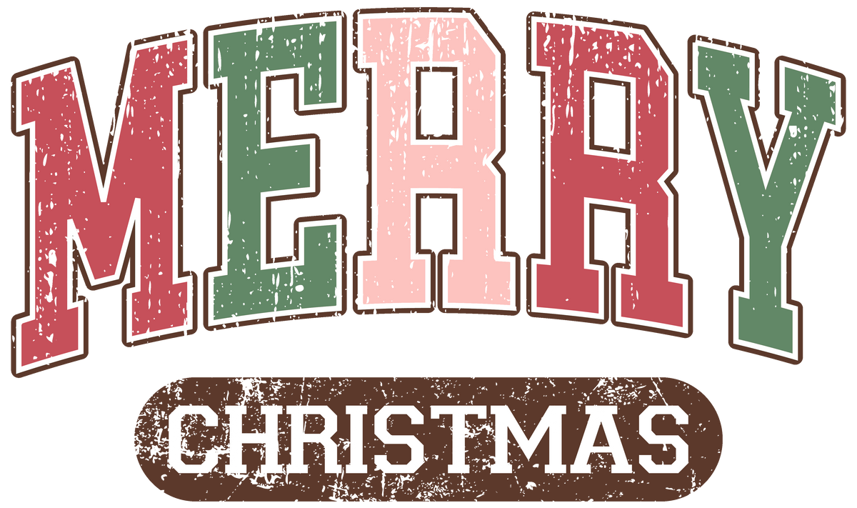 College Merry Christmas - Christmas Ready to Press DTF Transfer