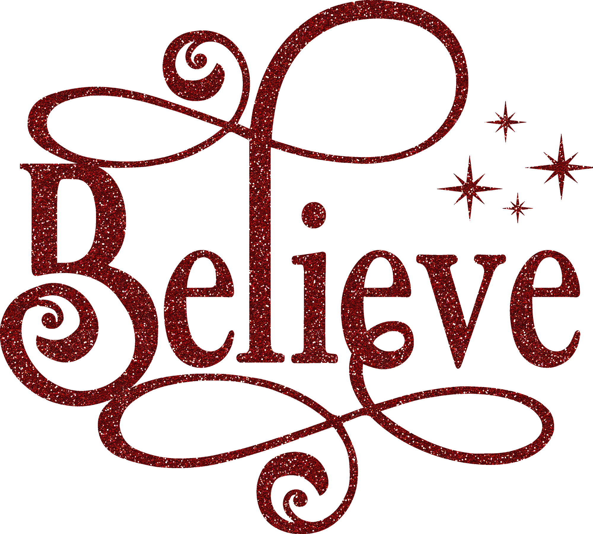 Glitter Believe - Christmas Ready to Press DTF Transfer