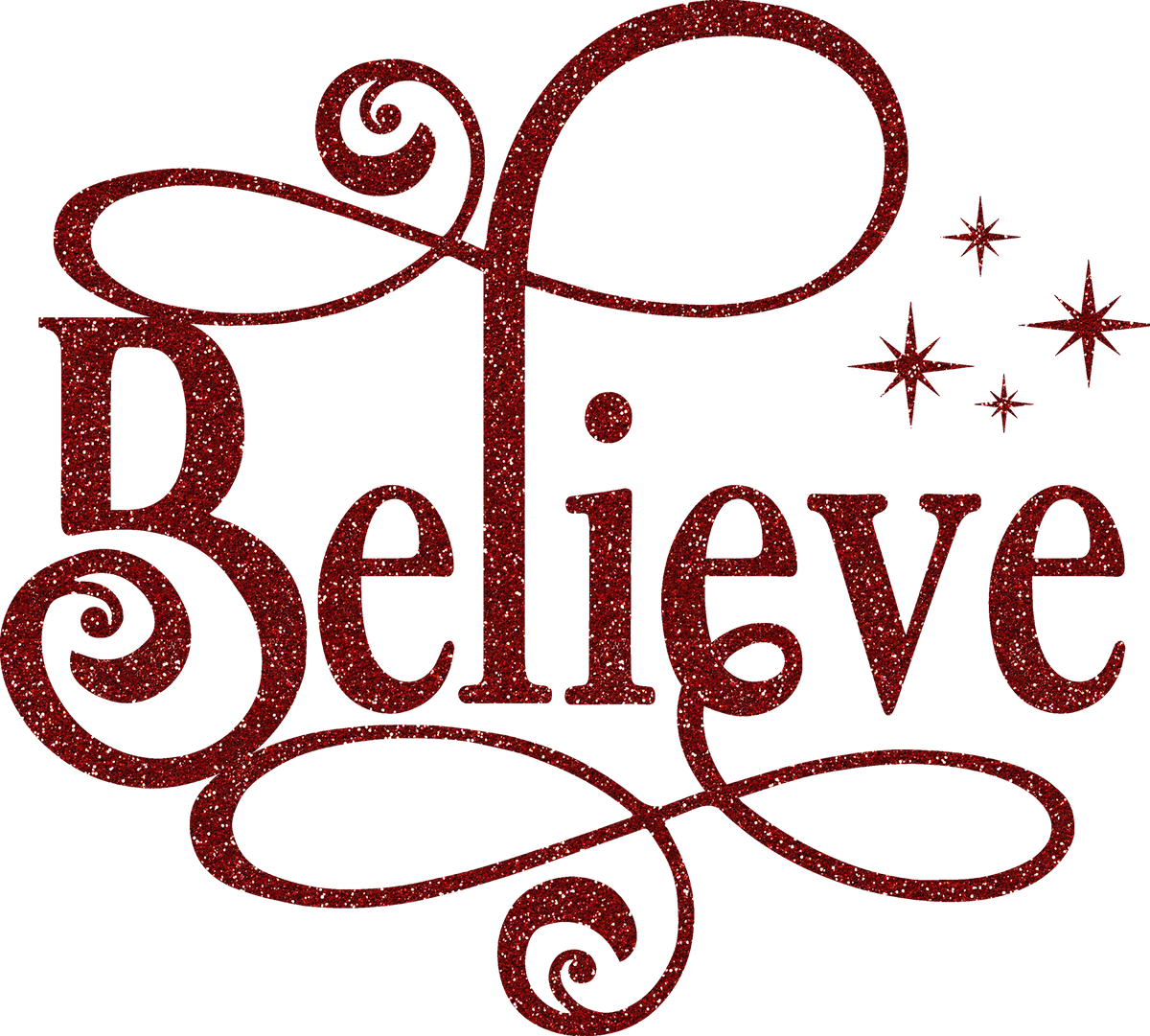 Glitter Believe - Christmas Ready to Press DTF Transfer