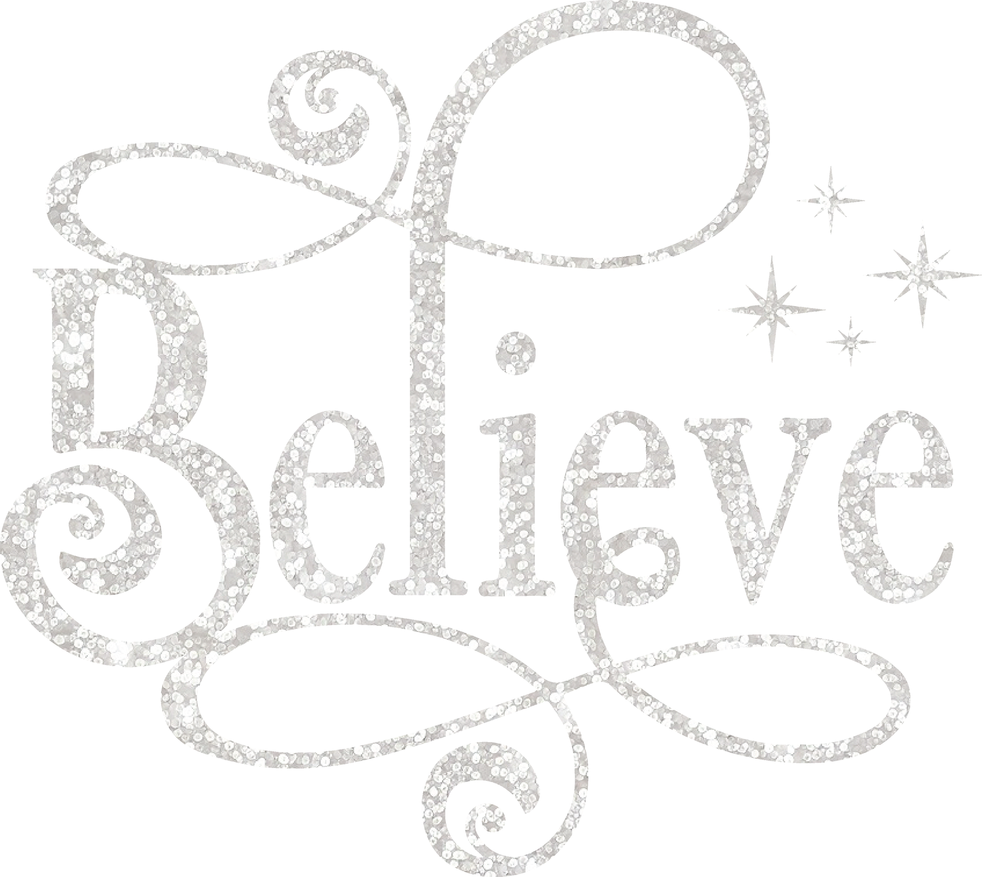 Glitter Believe - Christmas Ready to Press DTF Transfer