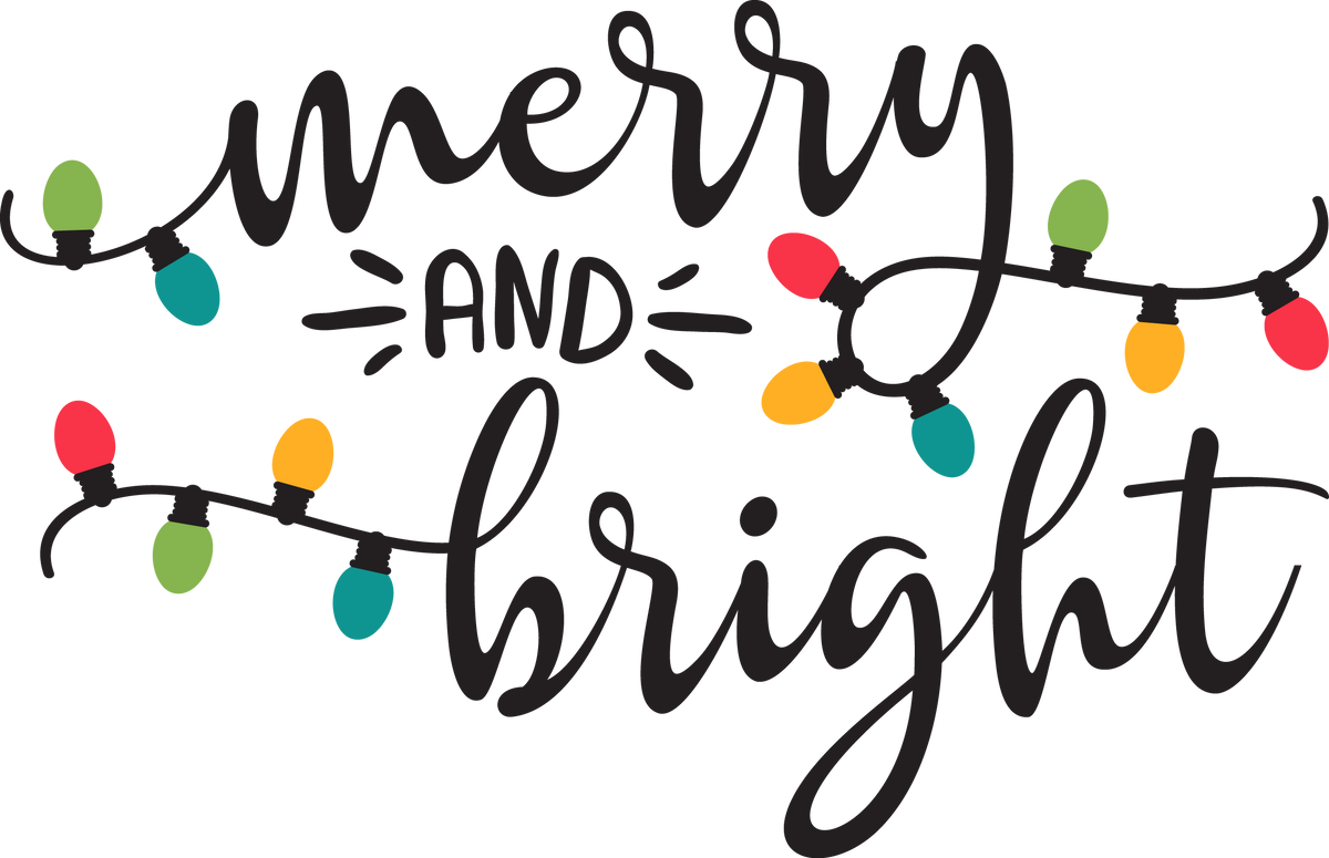 Merry And Bright Christmas Lights- Christmas Ready to Press DTF Transfer