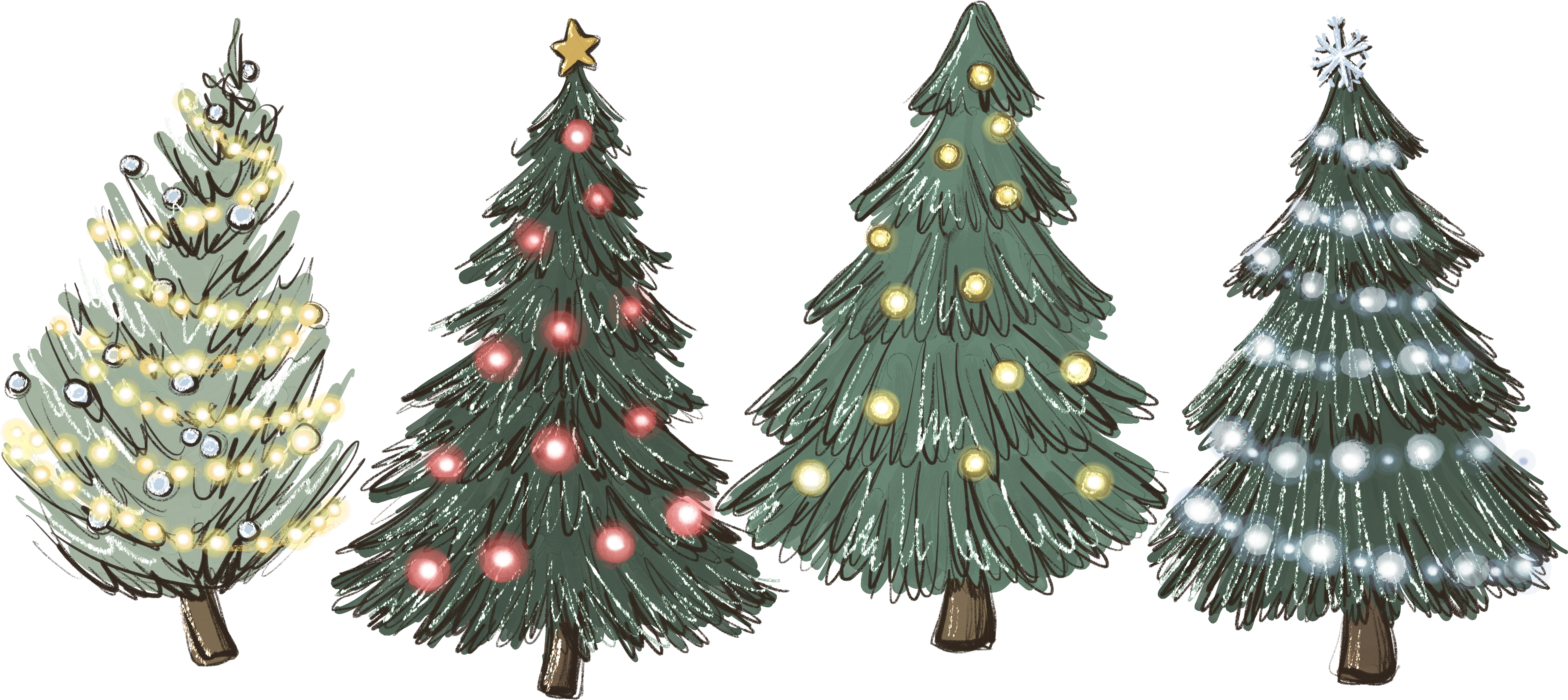 Christmas Trees - Christmas Ready to Press DTF Transfer