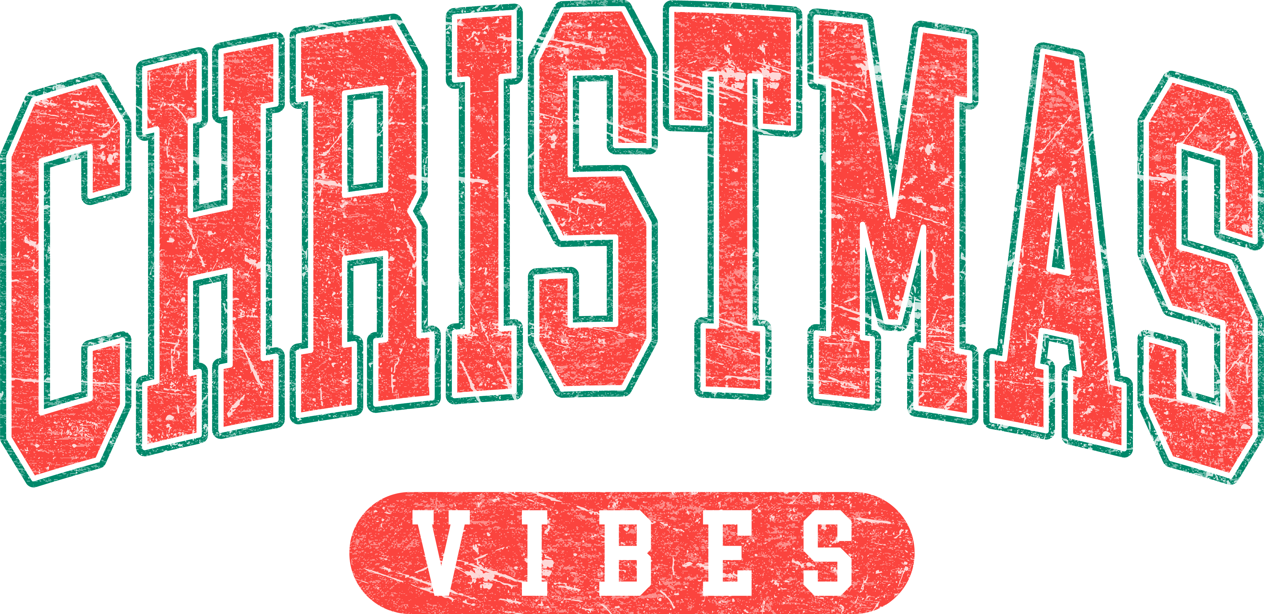 Vintage College Christmas Vibes - Christmas Ready to Press DTF Transfer